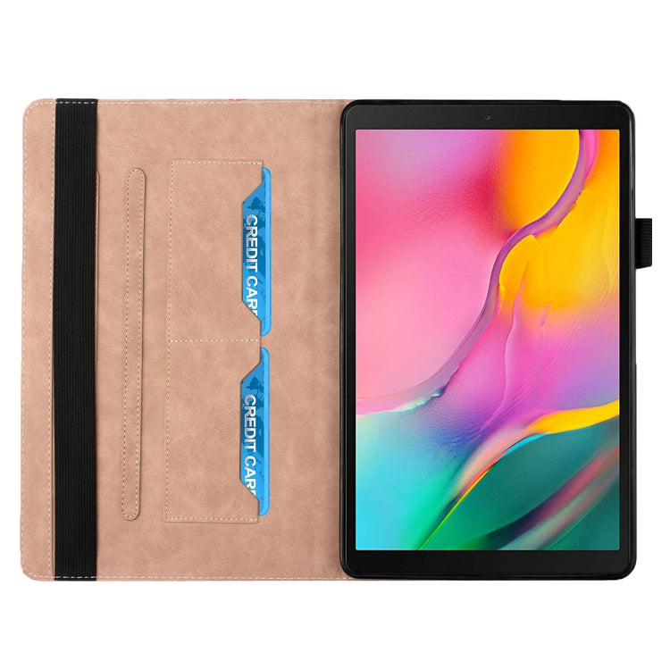 For Samsung Galaxy Tab A 10.1 2019 T510 Rhombus Skin Feel Horizontal Flip Tablet Leather Case with Card Slots & Holder