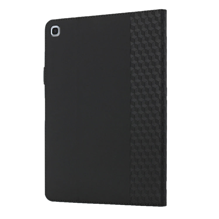 For Samsung Galaxy Tab A 10.1 2019 T510 Rhombus Skin Feel Horizontal Flip Tablet Leather Case with Card Slots & Holder