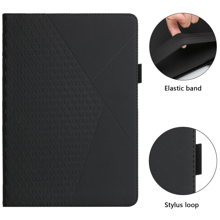 For Samsung Galaxy Tab A 10.1 2019 T510 Rhombus Skin Feel Horizontal Flip Tablet Leather Case with Card Slots & Holder