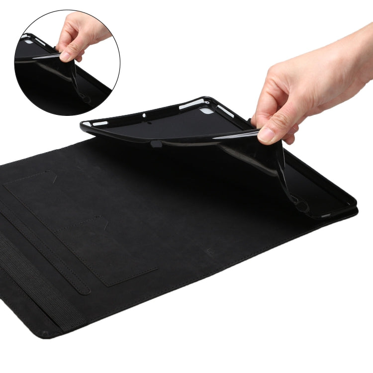 For Samsung Galaxy Tab A 10.1 2019 T510 Rhombus Skin Feel Horizontal Flip Tablet Leather Case with Card Slots & Holder