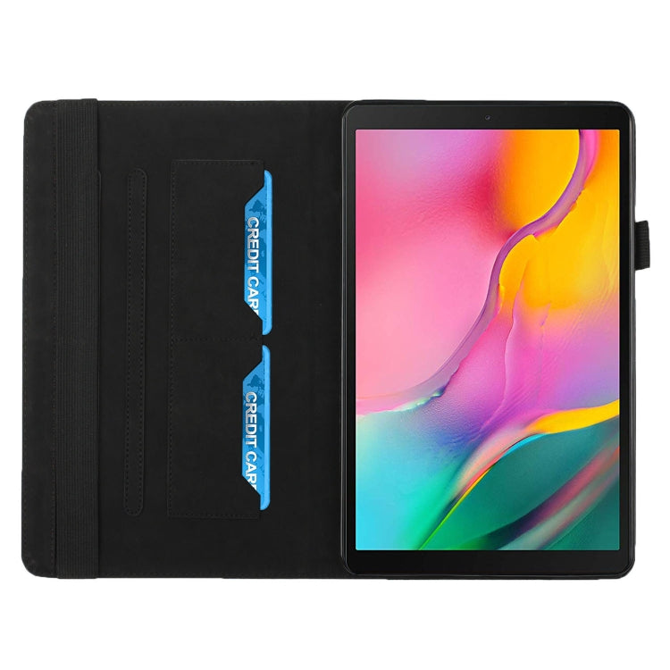 For Samsung Galaxy Tab A 10.1 2019 T510 Rhombus Skin Feel Horizontal Flip Tablet Leather Case with Card Slots & Holder