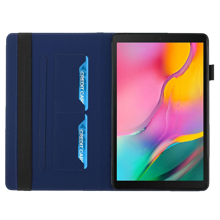 For Samsung Galaxy Tab A 10.1 2019 T510 Rhombus Skin Feel Horizontal Flip Tablet Leather Case with Card Slots & Holder