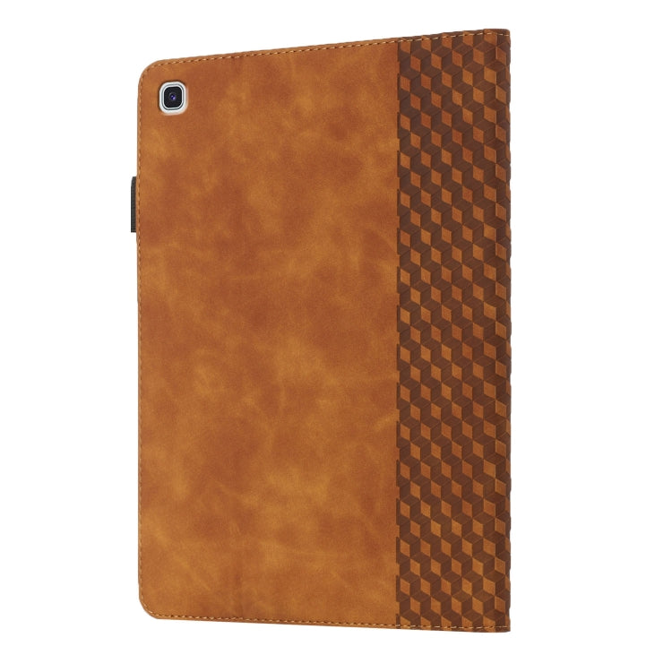 For Samsung Galaxy Tab A7 10.4 2020 T500/T505 Rhombus Skin Feel Horizontal Flip Tablet Leather Case with Card Slots & Holder