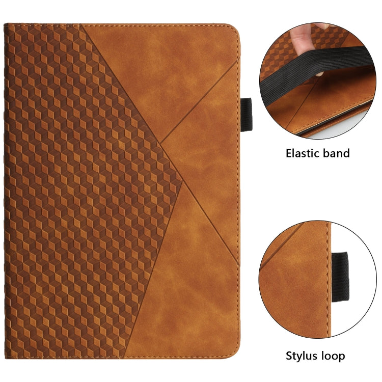 For Samsung Galaxy Tab A7 10.4 2020 T500/T505 Rhombus Skin Feel Horizontal Flip Tablet Leather Case with Card Slots & Holder