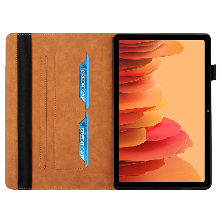 For Samsung Galaxy Tab A7 10.4 2020 T500/T505 Rhombus Skin Feel Horizontal Flip Tablet Leather Case with Card Slots & Holder