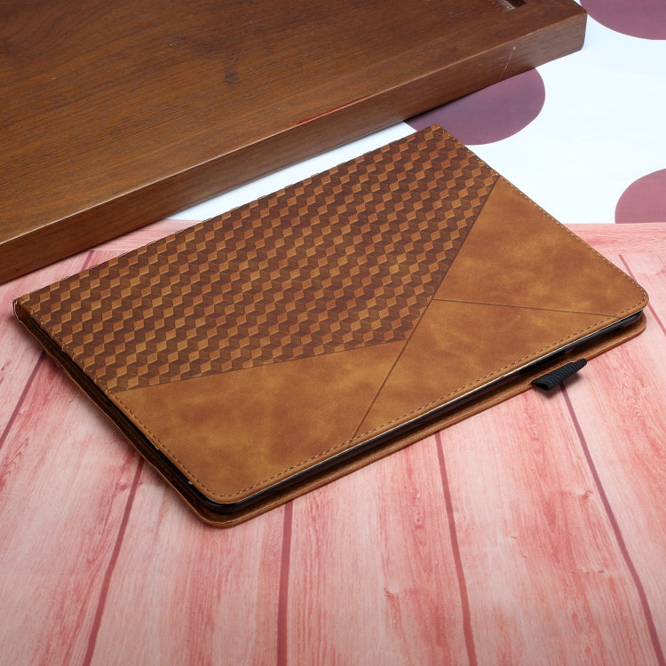 For Samsung Galaxy Tab A7 10.4 2020 T500/T505 Rhombus Skin Feel Horizontal Flip Tablet Leather Case with Card Slots & Holder