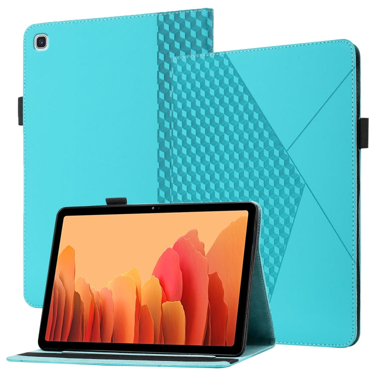 For Samsung Galaxy Tab A7 10.4 2020 T500/T505 Rhombus Skin Feel Horizontal Flip Tablet Leather Case with Card Slots & Holder