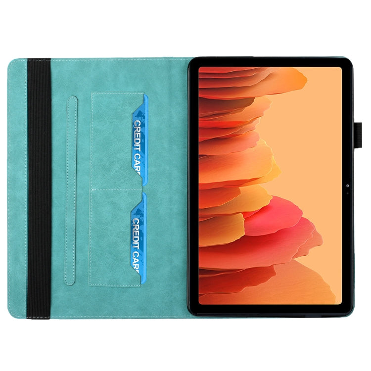 For Samsung Galaxy Tab A7 10.4 2020 T500/T505 Rhombus Skin Feel Horizontal Flip Tablet Leather Case with Card Slots & Holder