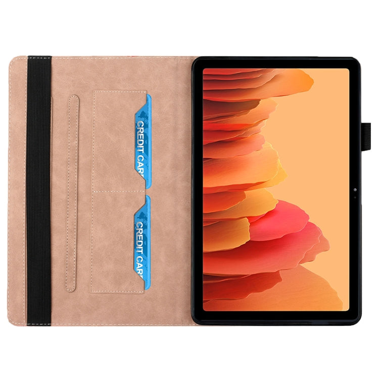 For Samsung Galaxy Tab A7 10.4 2020 T500/T505 Rhombus Skin Feel Horizontal Flip Tablet Leather Case with Card Slots & Holder