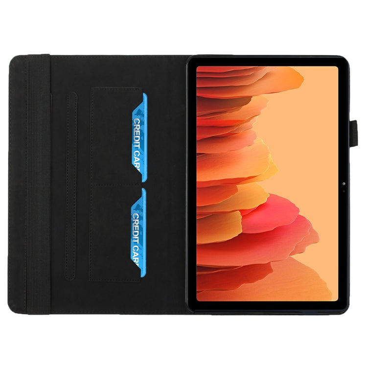 For Samsung Galaxy Tab A7 10.4 2020 T500/T505 Rhombus Skin Feel Horizontal Flip Tablet Leather Case with Card Slots & Holder