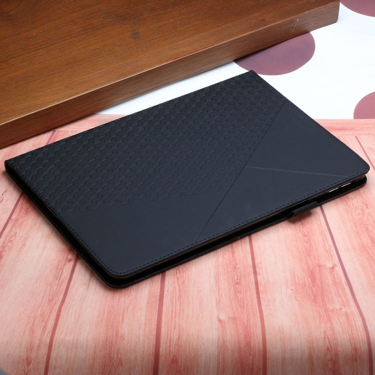 For Samsung Galaxy Tab A7 10.4 2020 T500/T505 Rhombus Skin Feel Horizontal Flip Tablet Leather Case with Card Slots & Holder