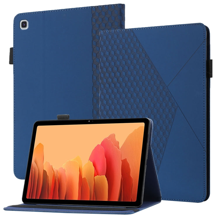 For Samsung Galaxy Tab A7 10.4 2020 T500/T505 Rhombus Skin Feel Horizontal Flip Tablet Leather Case with Card Slots & Holder