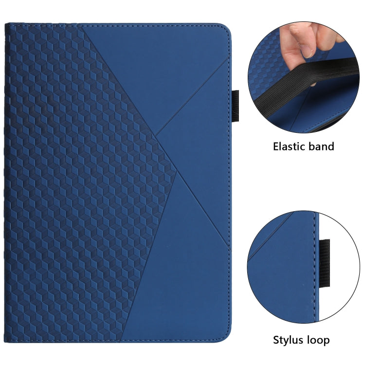For Samsung Galaxy Tab A7 10.4 2020 T500/T505 Rhombus Skin Feel Horizontal Flip Tablet Leather Case with Card Slots & Holder