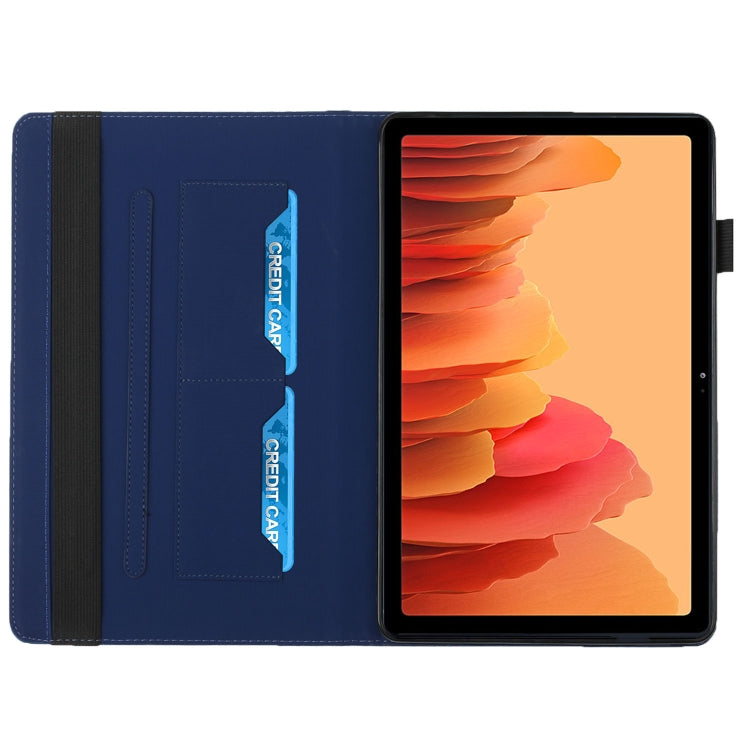 For Samsung Galaxy Tab A7 10.4 2020 T500/T505 Rhombus Skin Feel Horizontal Flip Tablet Leather Case with Card Slots & Holder