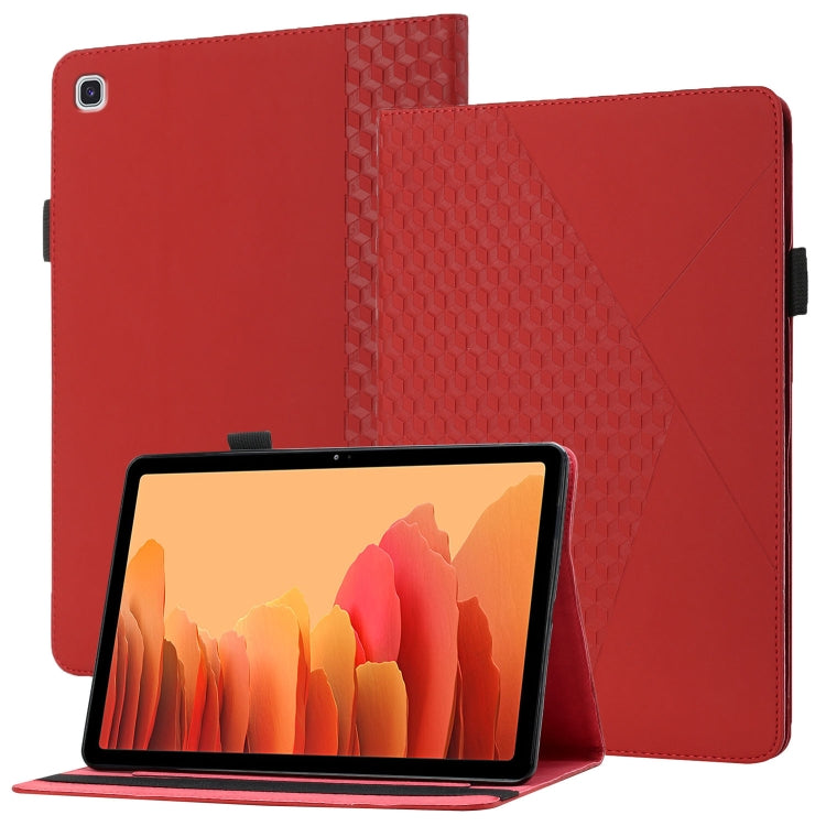 For Samsung Galaxy Tab A7 10.4 2020 T500/T505 Rhombus Skin Feel Horizontal Flip Tablet Leather Case with Card Slots & Holder