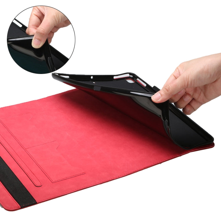 For Samsung Galaxy Tab A7 10.4 2020 T500/T505 Rhombus Skin Feel Horizontal Flip Tablet Leather Case with Card Slots & Holder