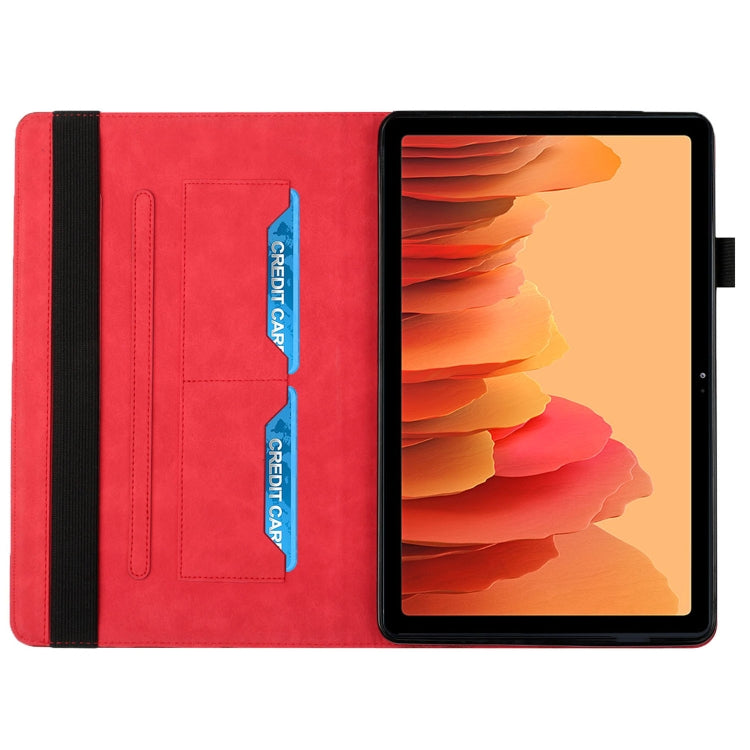 For Samsung Galaxy Tab A7 10.4 2020 T500/T505 Rhombus Skin Feel Horizontal Flip Tablet Leather Case with Card Slots & Holder