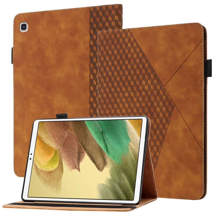 For Samsung Galaxy Tab A7 Lite 8.7 T220/T225 Rhombus Skin Feel Horizontal Flip Tablet Leather Case with Card Slots & Holder