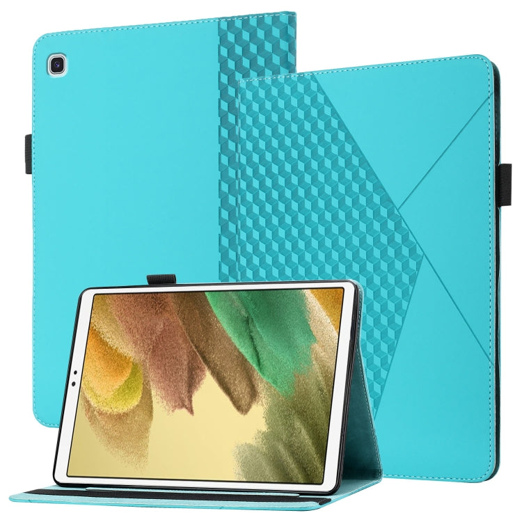 For Samsung Galaxy Tab A7 Lite 8.7 T220/T225 Rhombus Skin Feel Horizontal Flip Tablet Leather Case with Card Slots & Holder