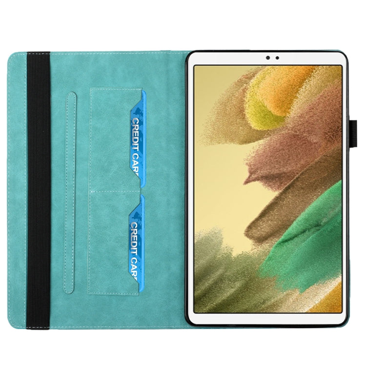 For Samsung Galaxy Tab A7 Lite 8.7 T220/T225 Rhombus Skin Feel Horizontal Flip Tablet Leather Case with Card Slots & Holder