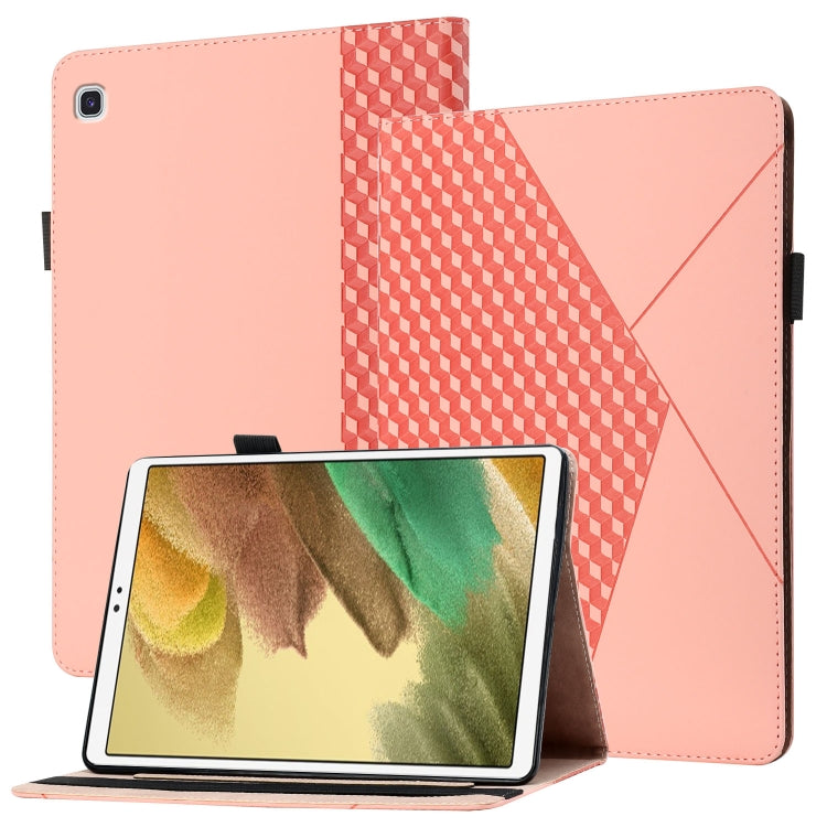 For Samsung Galaxy Tab A7 Lite 8.7 T220/T225 Rhombus Skin Feel Horizontal Flip Tablet Leather Case with Card Slots & Holder