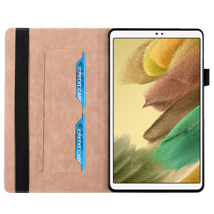 For Samsung Galaxy Tab A7 Lite 8.7 T220/T225 Rhombus Skin Feel Horizontal Flip Tablet Leather Case with Card Slots & Holder