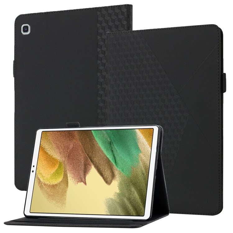 For Samsung Galaxy Tab A7 Lite 8.7 T220/T225 Rhombus Skin Feel Horizontal Flip Tablet Leather Case with Card Slots & Holder