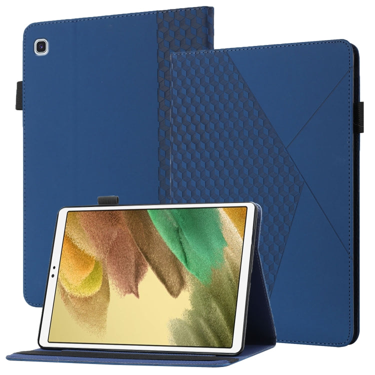 For Samsung Galaxy Tab A7 Lite 8.7 T220/T225 Rhombus Skin Feel Horizontal Flip Tablet Leather Case with Card Slots & Holder