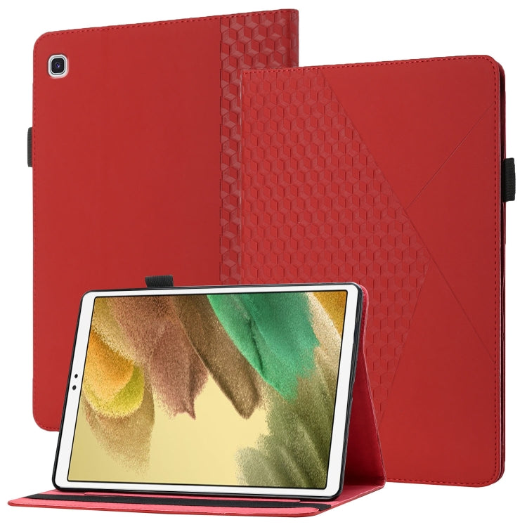 For Samsung Galaxy Tab A7 Lite 8.7 T220/T225 Rhombus Skin Feel Horizontal Flip Tablet Leather Case with Card Slots & Holder