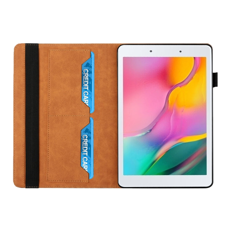 For Samsung Tab A 8.0 2019 T290/T295/T297 Rhombus Skin Feel Horizontal Flip Tablet Leather Case with Card Slots & Holder