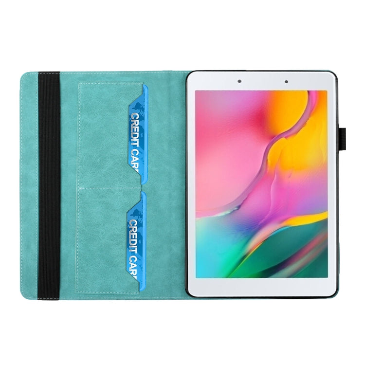 For Samsung Tab A 8.0 2019 T290/T295/T297 Rhombus Skin Feel Horizontal Flip Tablet Leather Case with Card Slots & Holder
