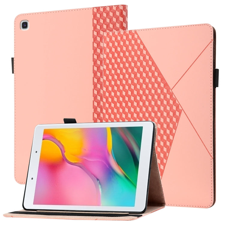For Samsung Tab A 8.0 2019 T290/T295/T297 Rhombus Skin Feel Horizontal Flip Tablet Leather Case with Card Slots & Holder