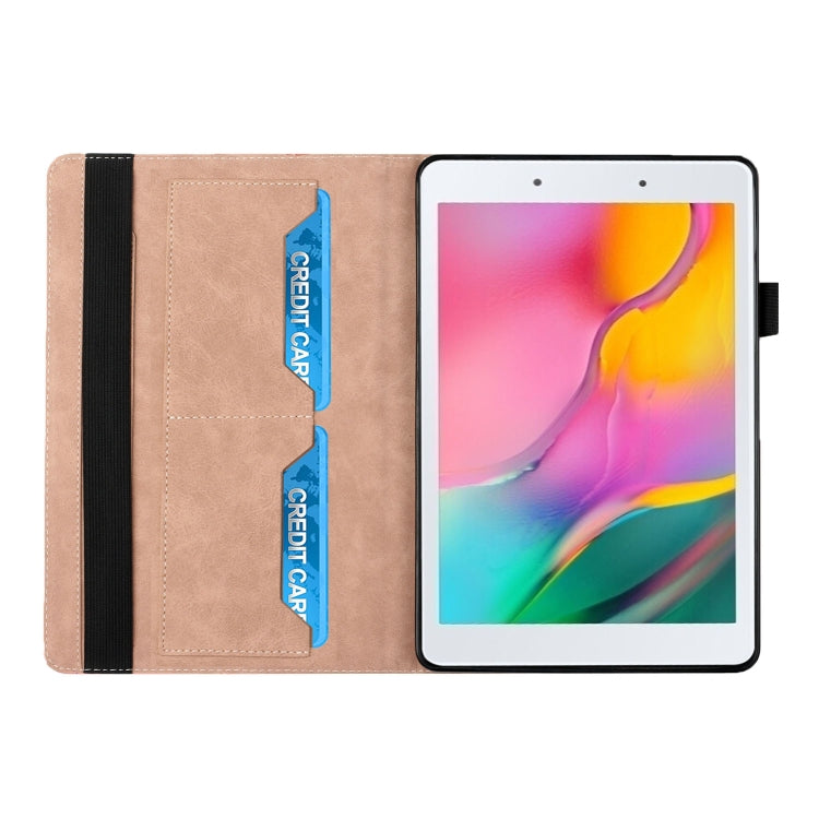 For Samsung Tab A 8.0 2019 T290/T295/T297 Rhombus Skin Feel Horizontal Flip Tablet Leather Case with Card Slots & Holder