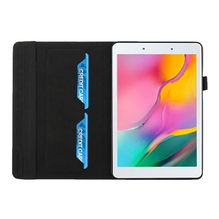 For Samsung Tab A 8.0 2019 T290/T295/T297 Rhombus Skin Feel Horizontal Flip Tablet Leather Case with Card Slots & Holder