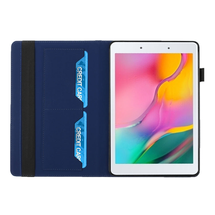 For Samsung Tab A 8.0 2019 T290/T295/T297 Rhombus Skin Feel Horizontal Flip Tablet Leather Case with Card Slots & Holder