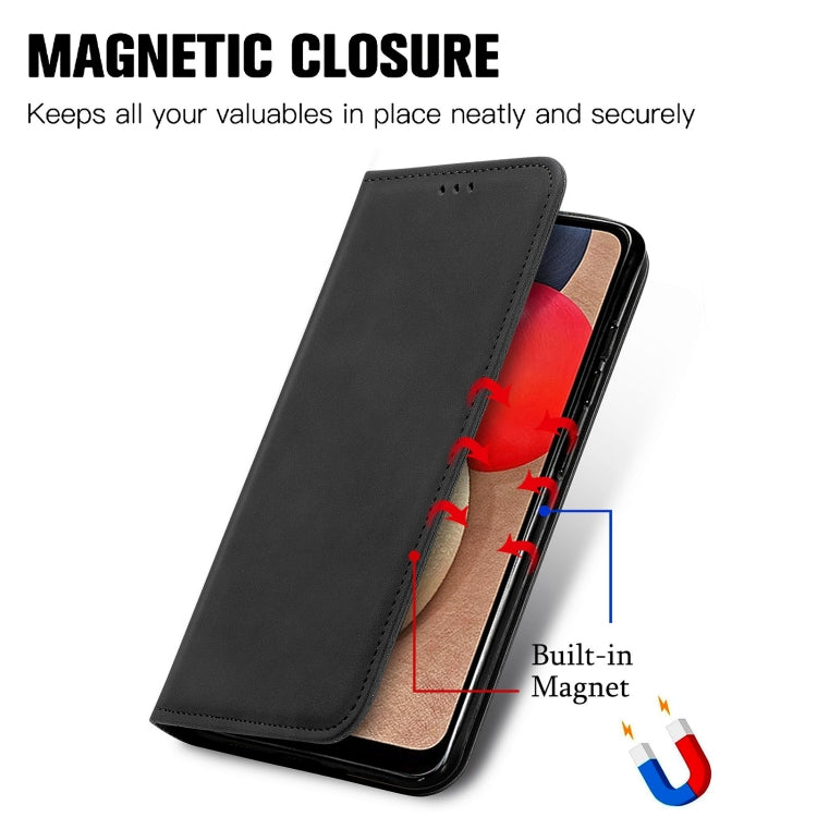 For Samsung Galaxy A03s 166mm Retro Skin Feel Magnetic Horizontal Flip Leather Case with Holder & Card Slots & Wallet & Photo Frame