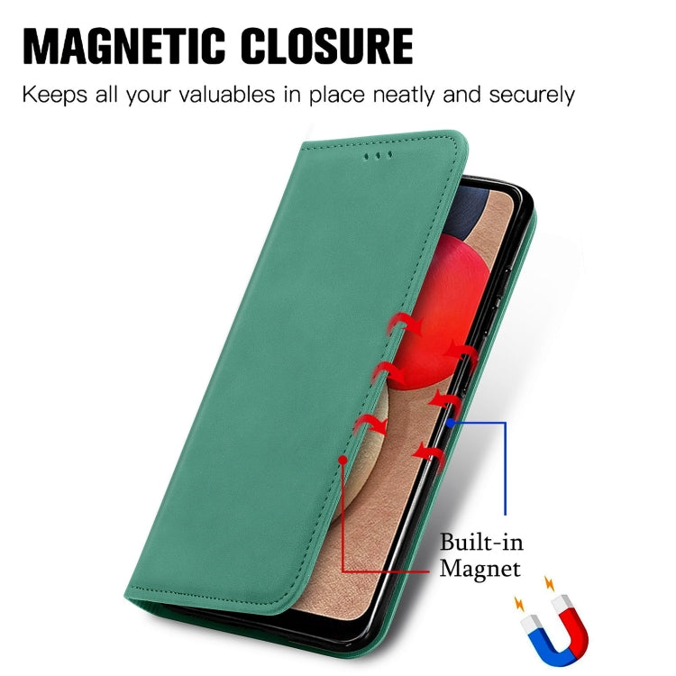 For Samsung Galaxy A03s 166mm Retro Skin Feel Magnetic Horizontal Flip Leather Case with Holder & Card Slots & Wallet & Photo Frame