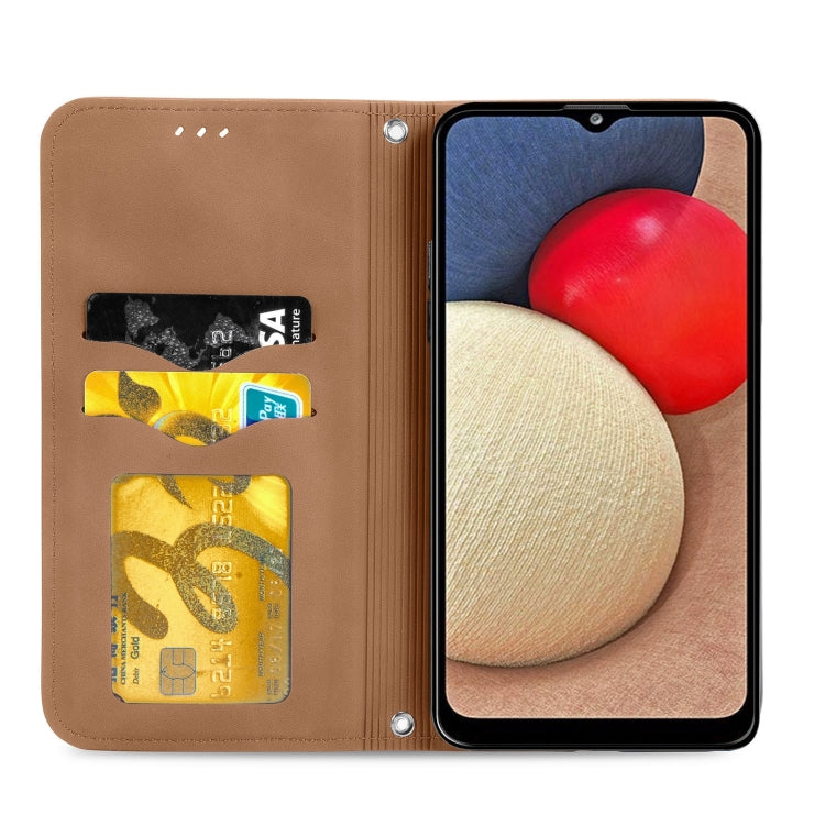 For Samsung Galaxy A03s 166mm Retro Skin Feel Magnetic Horizontal Flip Leather Case with Holder & Card Slots & Wallet & Photo Frame