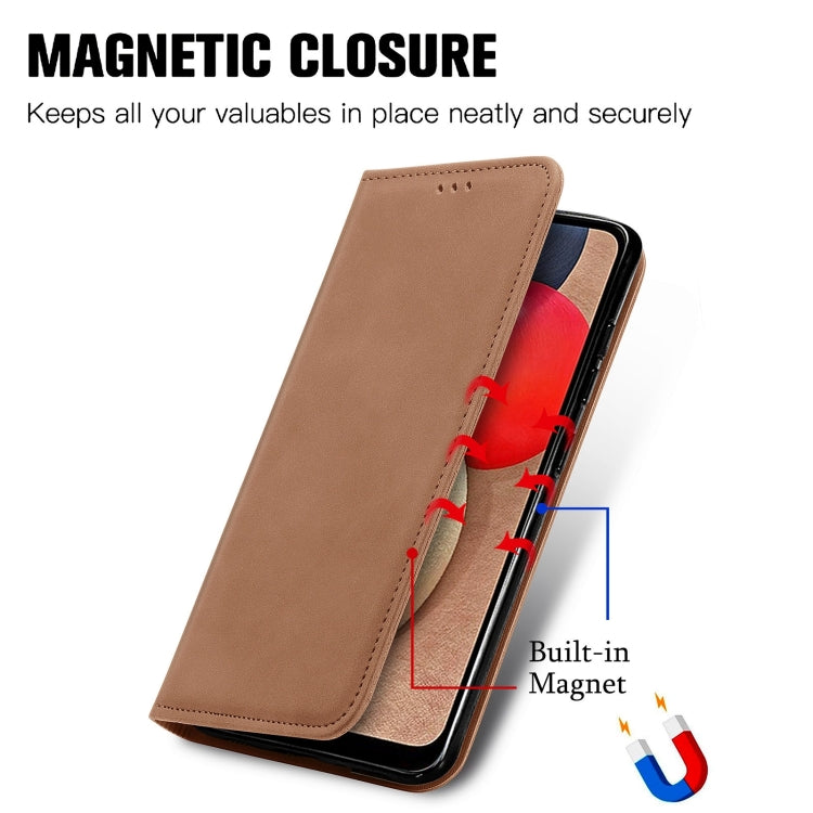 For Samsung Galaxy A03s 166mm Retro Skin Feel Magnetic Horizontal Flip Leather Case with Holder & Card Slots & Wallet & Photo Frame