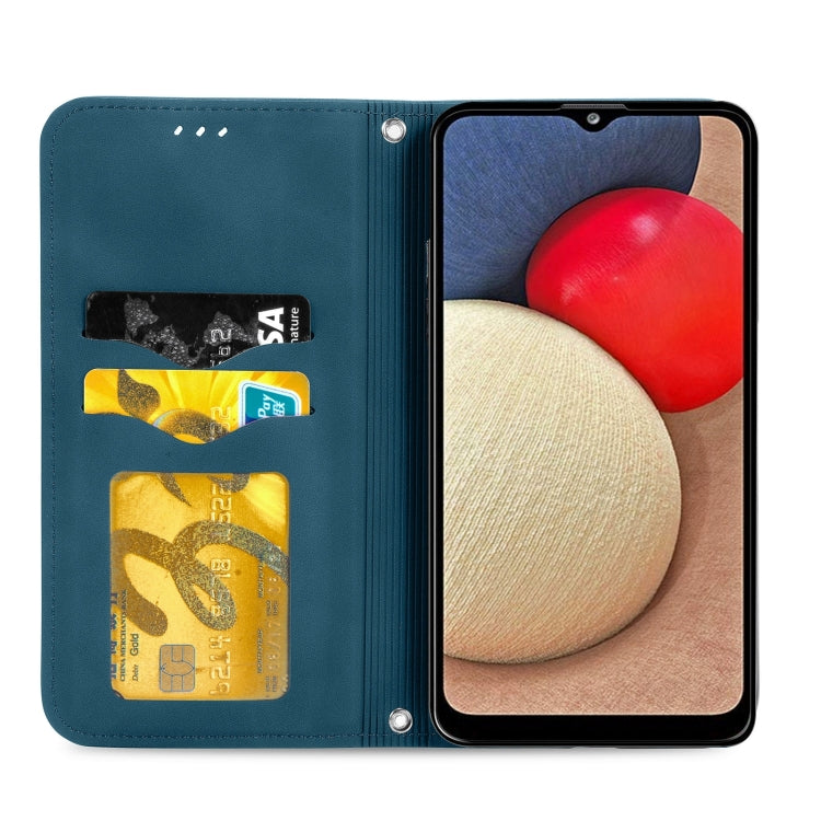 For Samsung Galaxy A03s 166mm Retro Skin Feel Magnetic Horizontal Flip Leather Case with Holder & Card Slots & Wallet & Photo Frame
