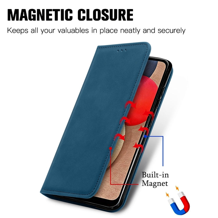 For Samsung Galaxy A03s 166mm Retro Skin Feel Magnetic Horizontal Flip Leather Case with Holder & Card Slots & Wallet & Photo Frame