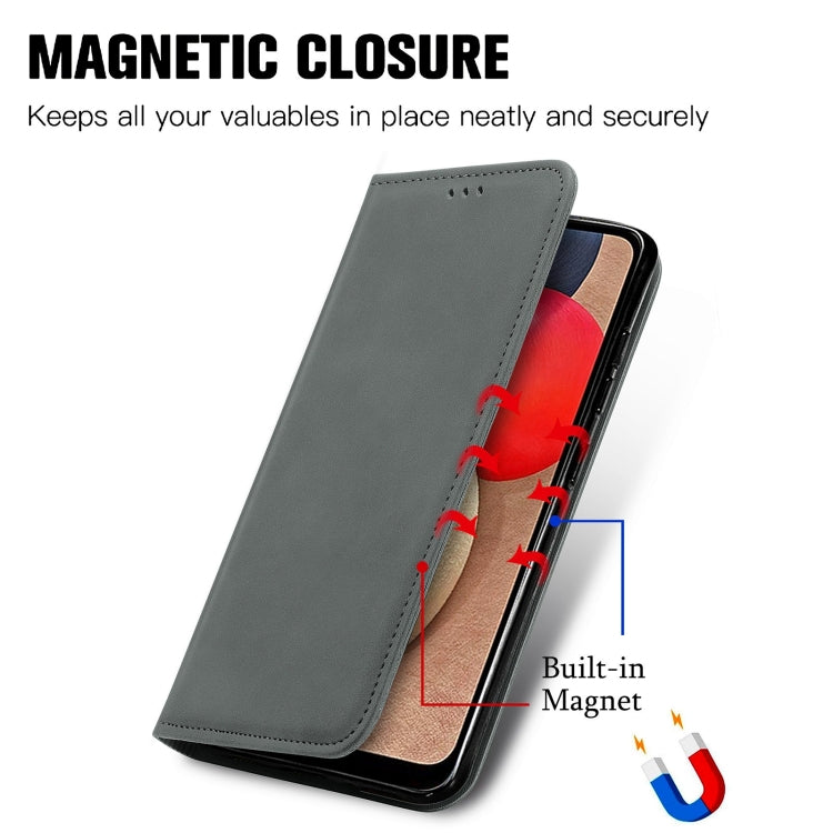 For Samsung Galaxy A03s 166mm Retro Skin Feel Magnetic Horizontal Flip Leather Case with Holder & Card Slots & Wallet & Photo Frame