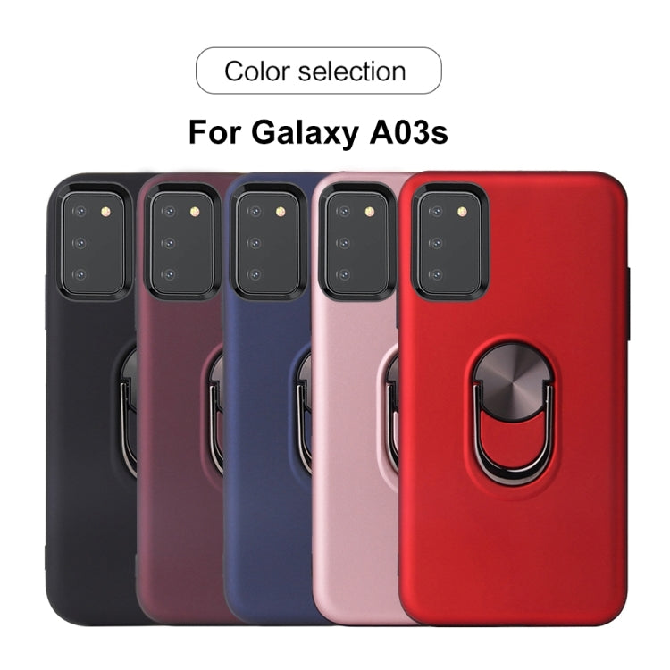 For Samsung Galaxy A03s 166mm 360 Rotary Multifunctional Stent PC+TPU Case with Magnetic Invisible Holder