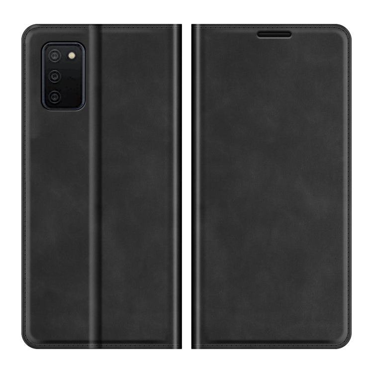 For Samsung Galaxy A03s 166mm Retro-skin Magnetic Suction Leather Case with Holder & Card Slots & Wallet