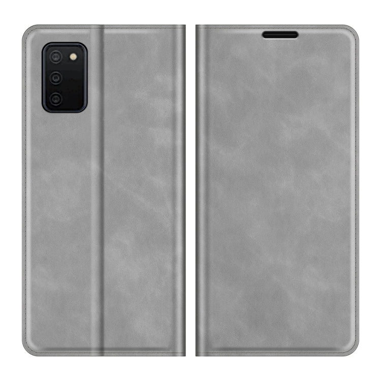 For Samsung Galaxy A03s 166mm Retro-skin Magnetic Suction Leather Case with Holder & Card Slots & Wallet