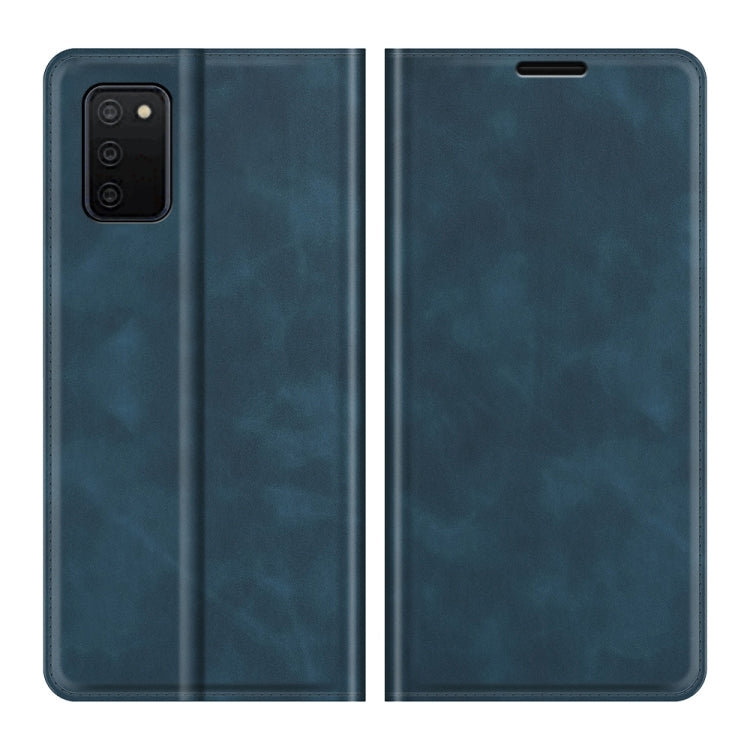 For Samsung Galaxy A03s 166mm Retro-skin Magnetic Suction Leather Case with Holder & Card Slots & Wallet