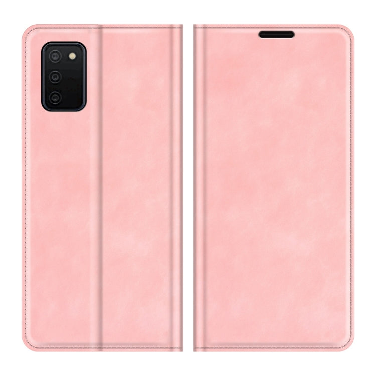 For Samsung Galaxy A03s 166mm Retro-skin Magnetic Suction Leather Case with Holder & Card Slots & Wallet