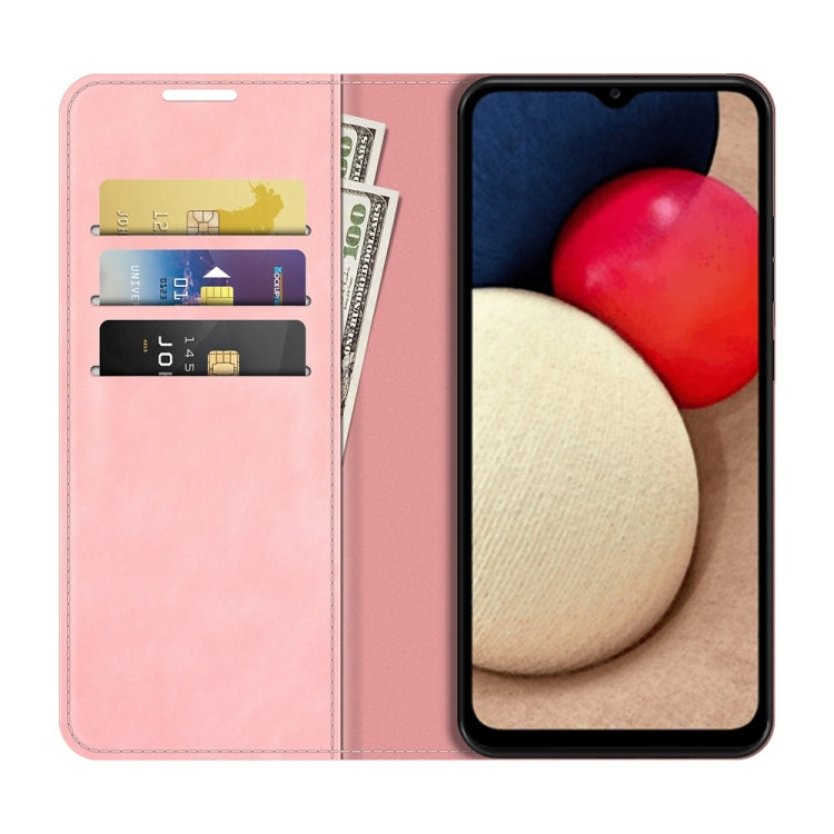 For Samsung Galaxy A03s 166mm Retro-skin Magnetic Suction Leather Case with Holder & Card Slots & Wallet