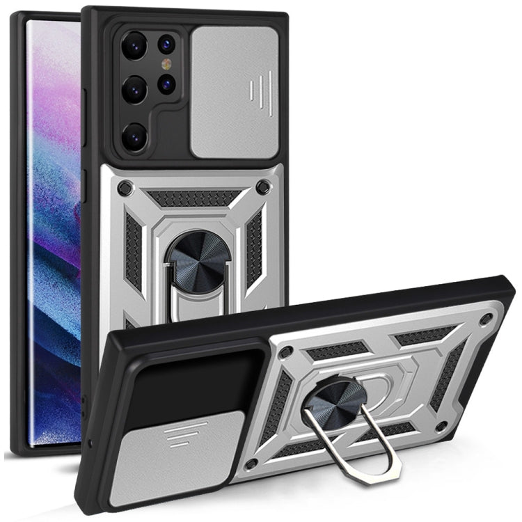 For Samaung Galaxy S22 Ultra 5G Sliding Camera Cover Design TPU+PC Protective Case