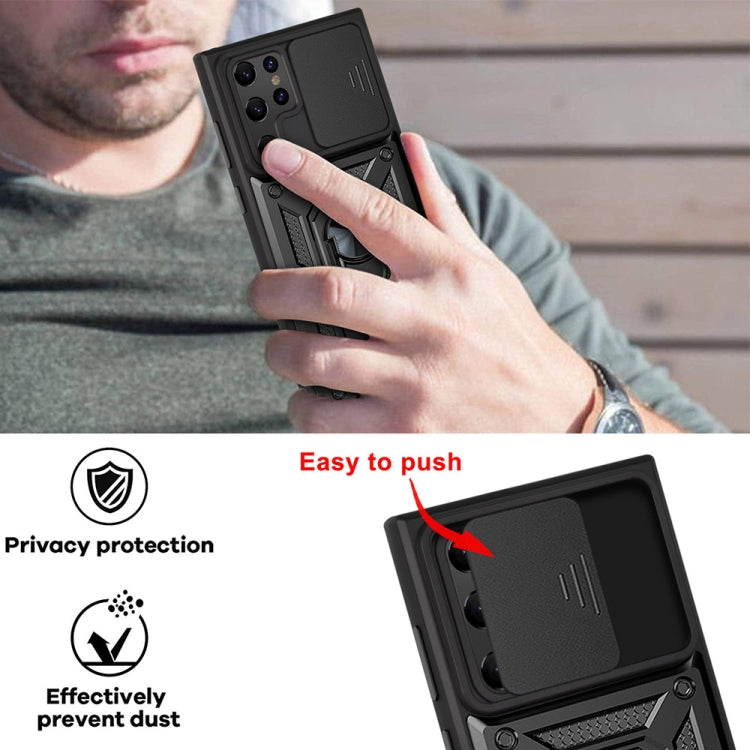 For Samaung Galaxy S22 Ultra 5G Sliding Camera Cover Design TPU+PC Protective Case